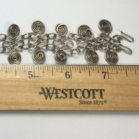 Nickel/Silvertone Ornate Hand Made Bracelet - Picture 12 of 12